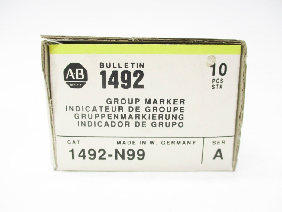 ALLEN BRADLEY 1492-N99 SER. A (PKG OF 10) (BK/YL) NSMP