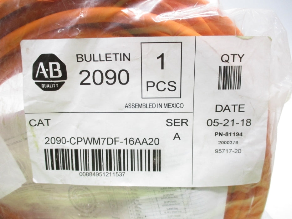 ALLEN BRADLEY 2090-CPWM7DF-16AA20 SER. A NSMP