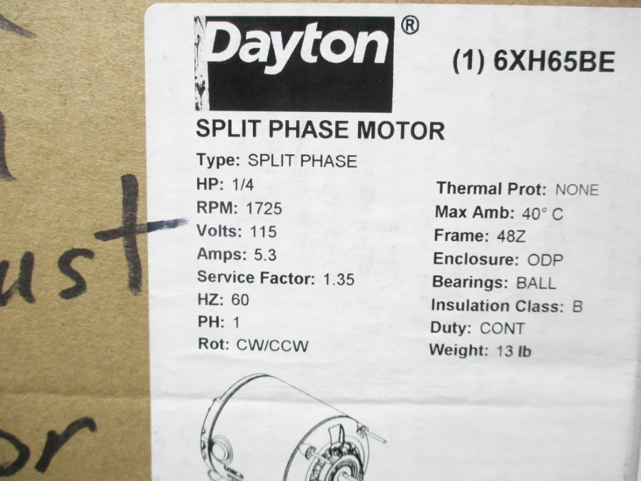 DAYTON 6XH65BE NSMP