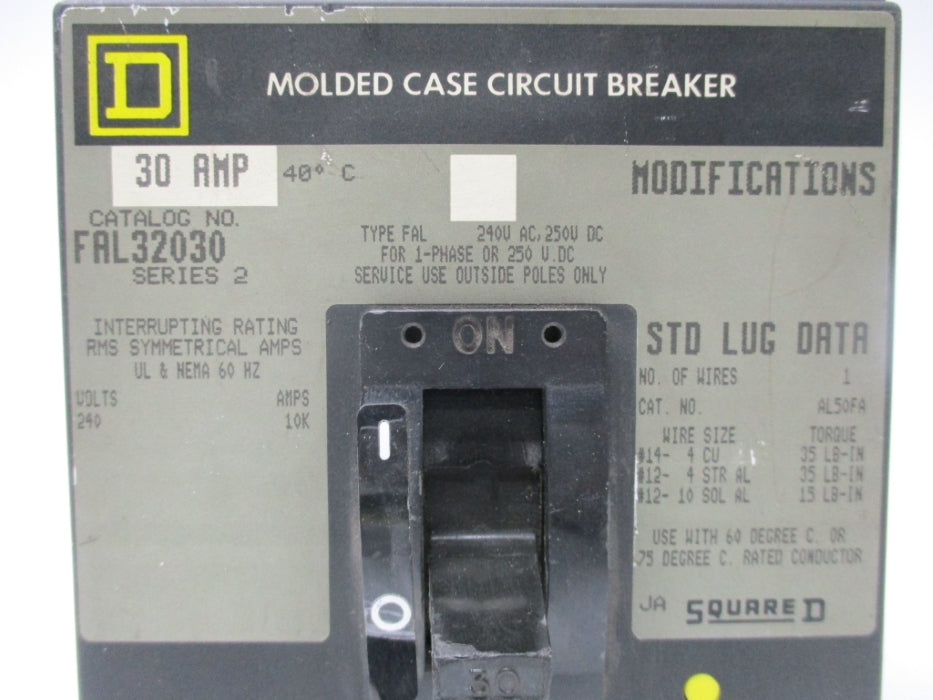 SQUARE D FAL32030 SER. 2 30A 240V NSNP
