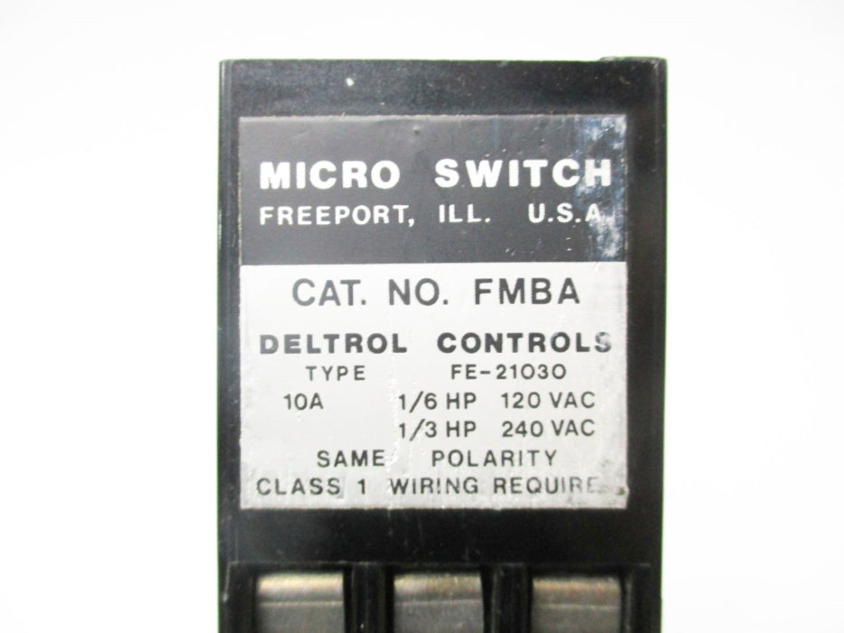 MICRO SWITCH FMBA FE-21030 240VAC 10A UNMP