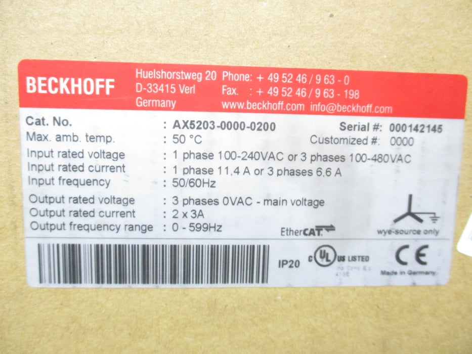 BECKHOFF AX5203-0000-0200 REMAN