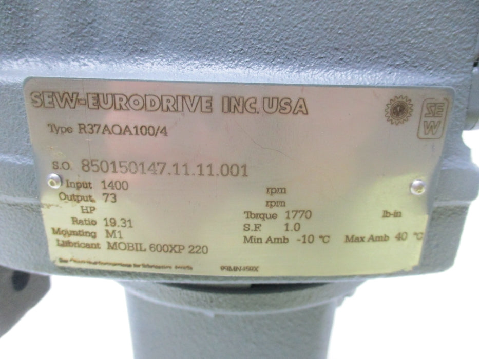 SEW-EURODRIVE R37AQA100/4 NSNP