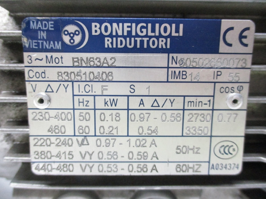 BONFIGLIOLI BN63A2 (AS PICTURED) UNMP