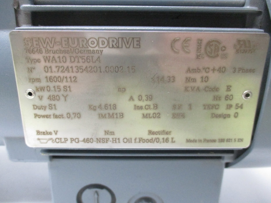 SEW-EURODRIVE WA10DT56L4 NSNP
