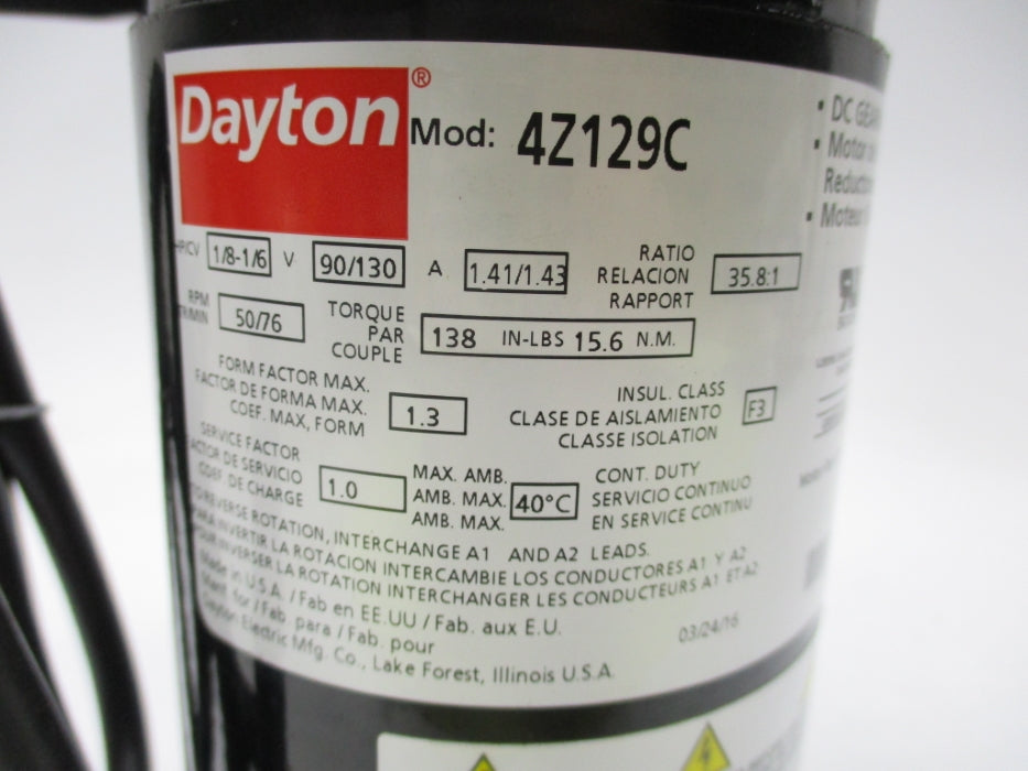 DAYTON 4Z129C 90/130V 1.41/1.43A NSNP