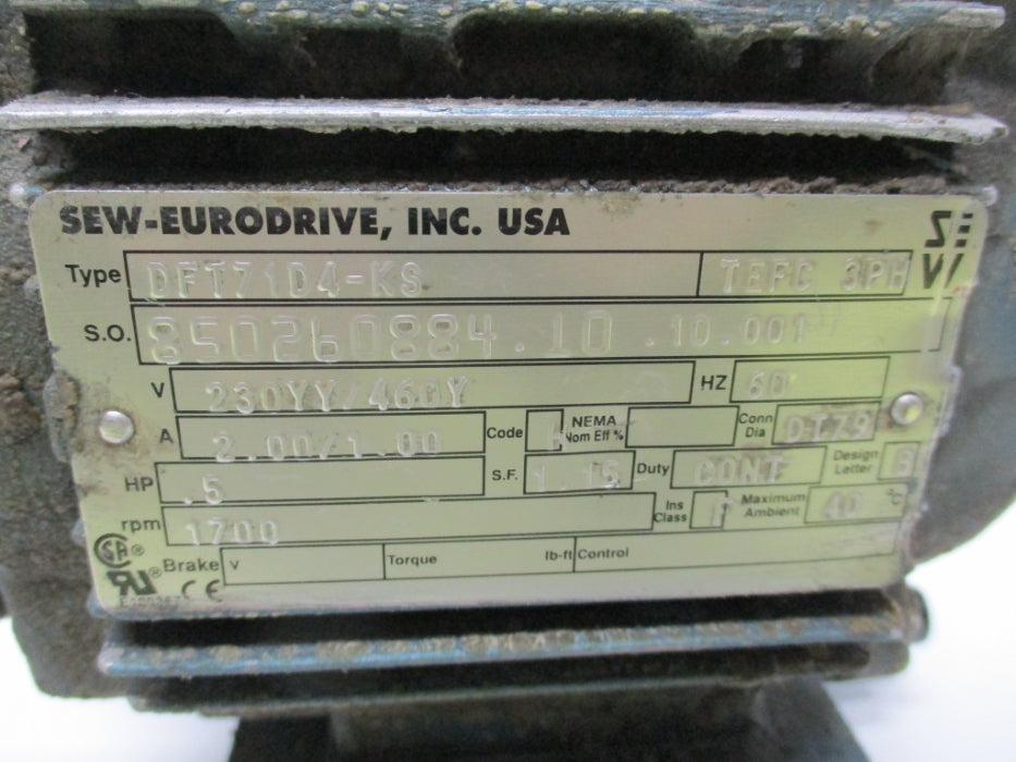 SEW-EURODRIVE DFT71D4-KS (AS PICTURED) UNMP