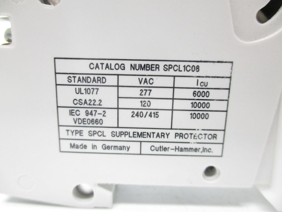CUTLER HAMMER SPCL1C08 277VAC NSNP