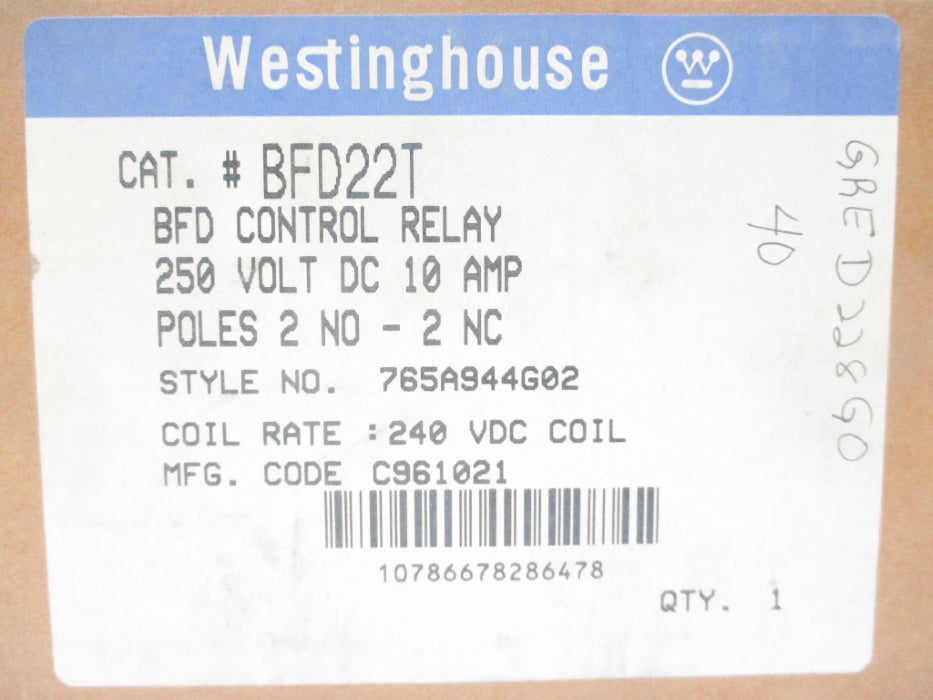 WESTINGHOUSE BFD22T 250V NSMP