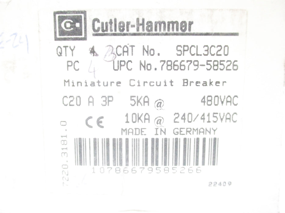 CUTLER HAMMER SPCL3C20 480V (PKG OF 4) NSMP