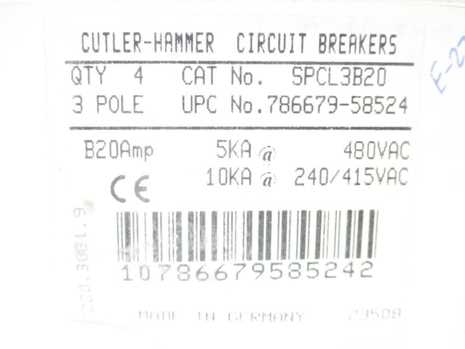 CUTLER HAMMER SPCL3B20 480V (PKG OF 4) NSMP