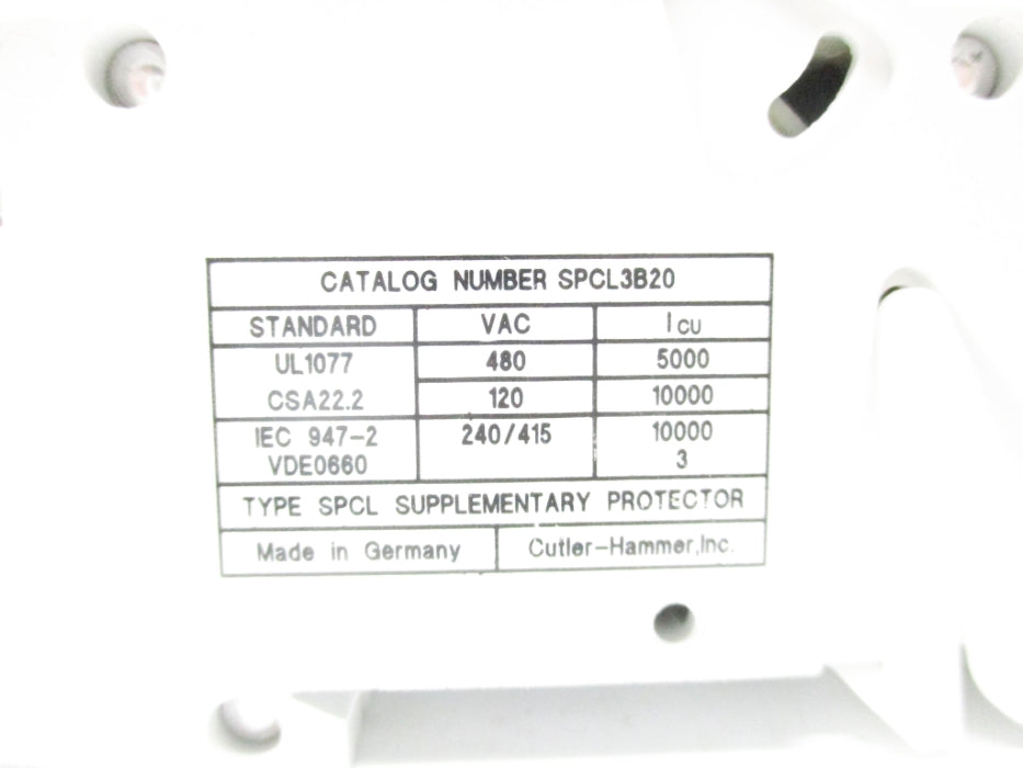 CUTLER HAMMER SPCL3B20 480V NSNP