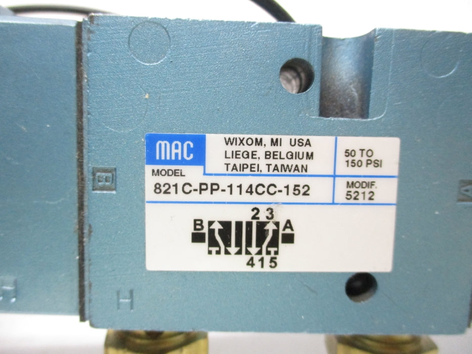 MAC 821C-PP-114CC-152 120V 50-150PSI UNMP
