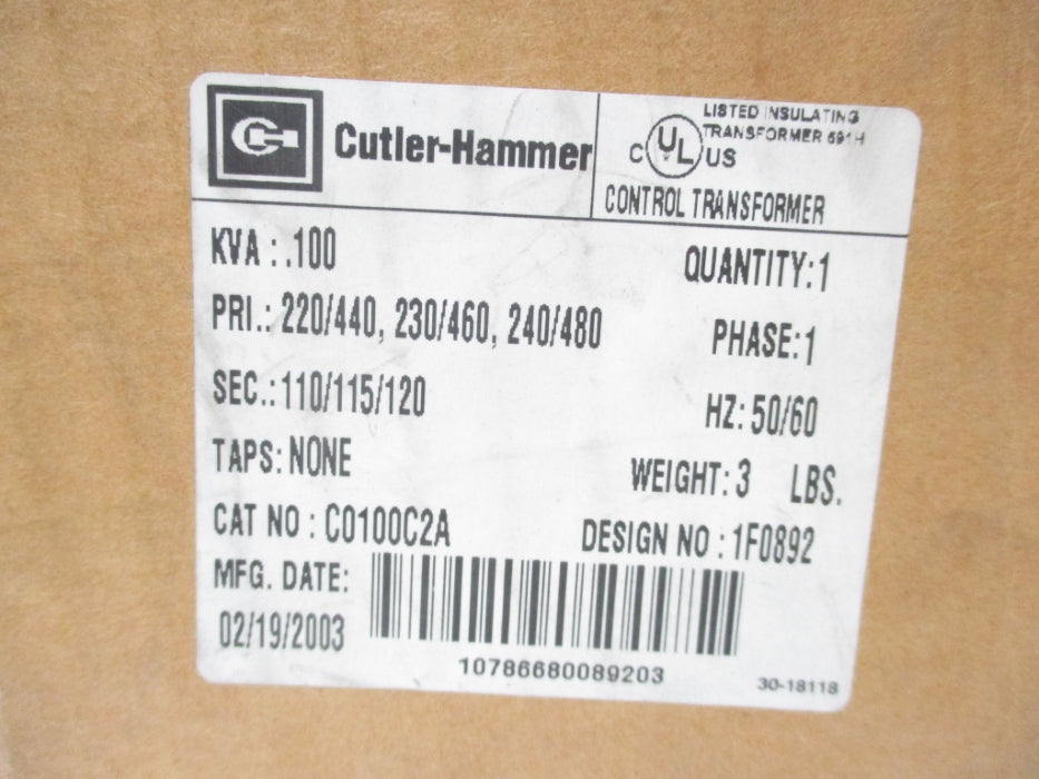 CUTLER HAMMER C0100C2A NSFS