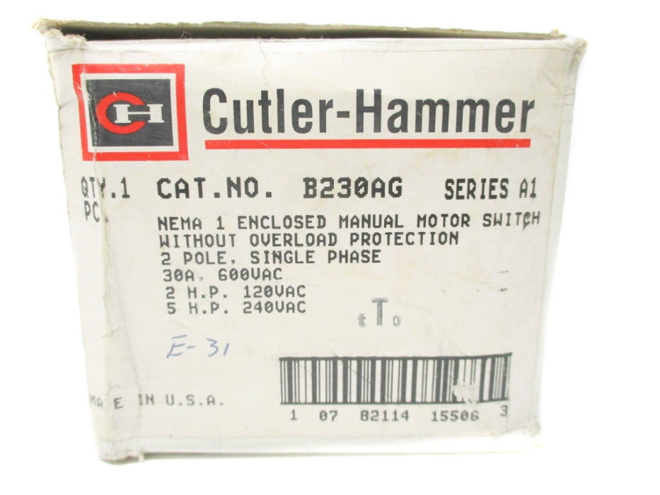 CUTLER HAMMER B230AG SER. A1  NSMP