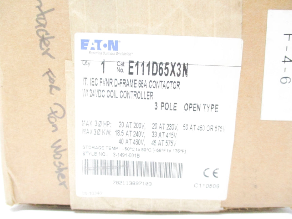 CUTLER HAMMER E111D65X3N 24VDC NSMP