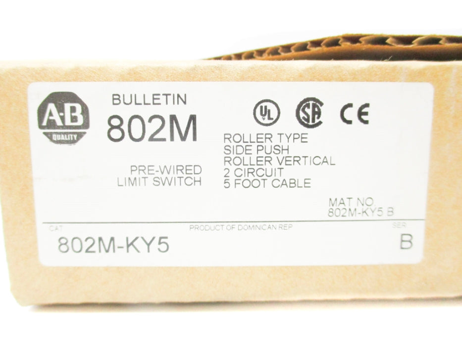 ALLEN BRADLEY 802M-KY5 SER. B (BR/WH) NSMP