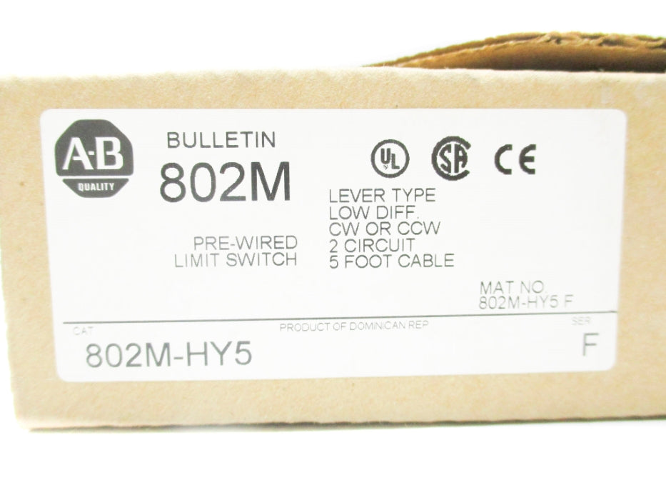 ALLEN BRADLEY 802M-HY5 SER. F (BR/WH) NSMP