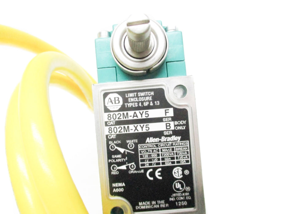 ALLEN BRADLEY 802M-AY5 SER. F 120-600VAC 60A (BR/WH) NSMP
