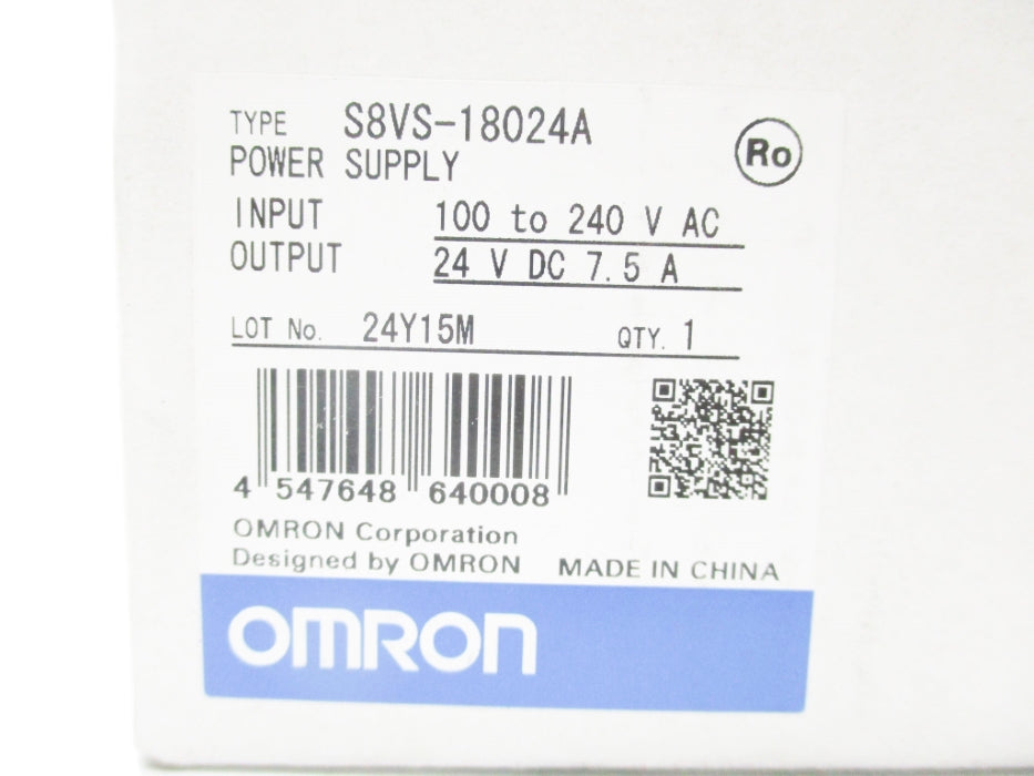 OMRON S8VS-18024AP 100-240VAC 2.9A NSMP