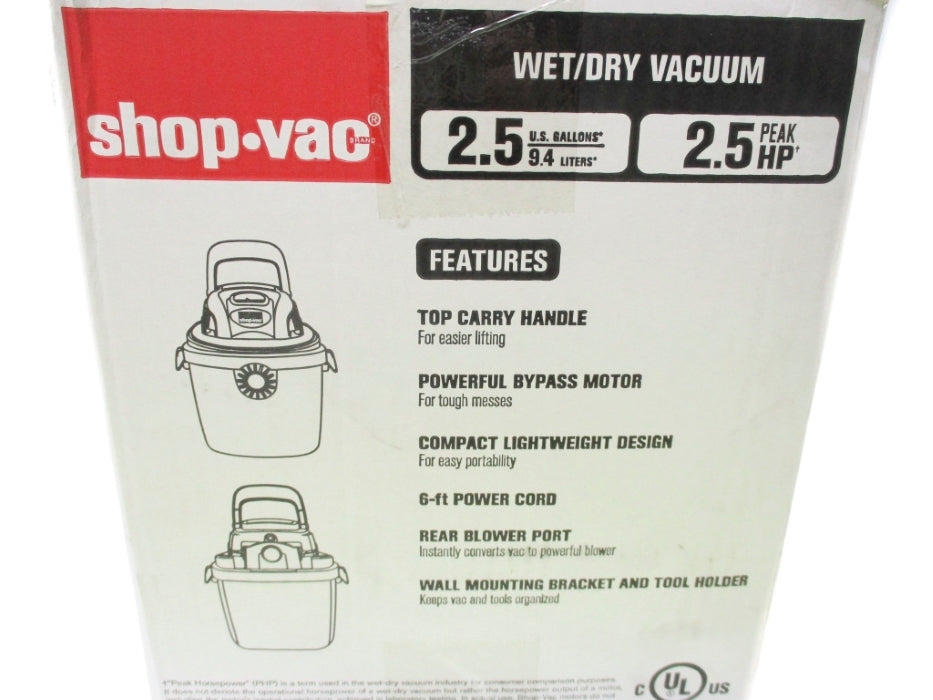 SHOP VAC 2.5GALLONS NSFS