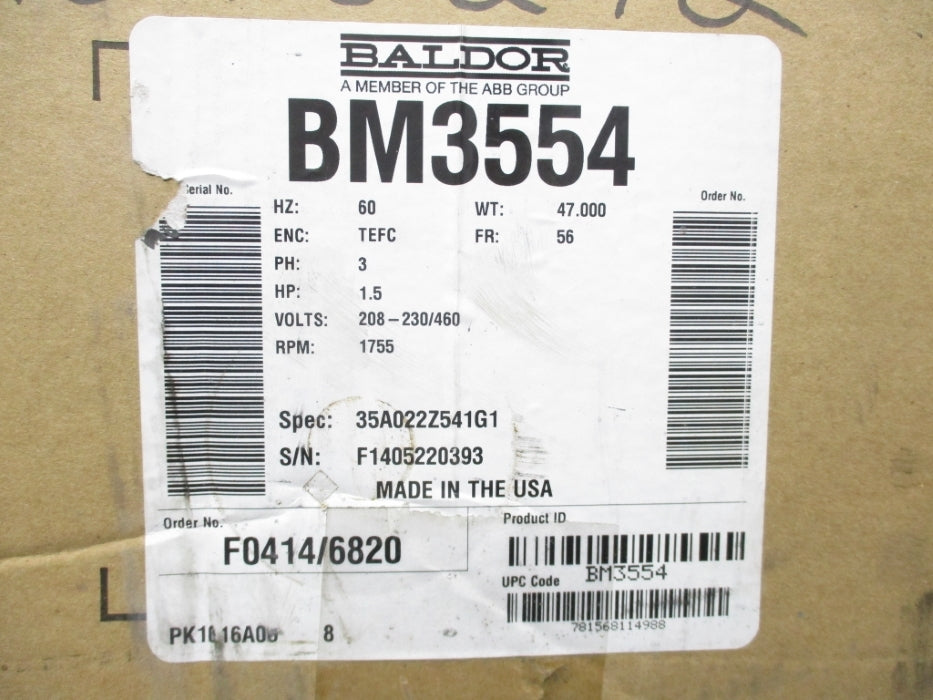 BALDOR BM3554 NSMP