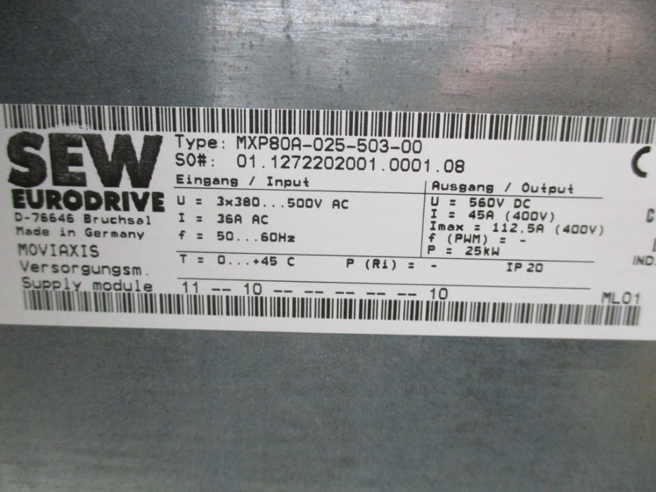 SEW EURODRIVE MXP80A-025-503-00 NSNP