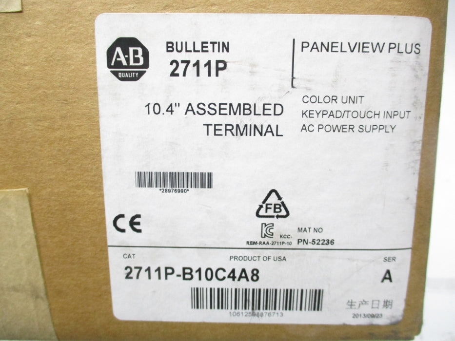 ALLEN BRADLEY 2711P-B10C4A8 SER. A (BR/WH) NSMP
