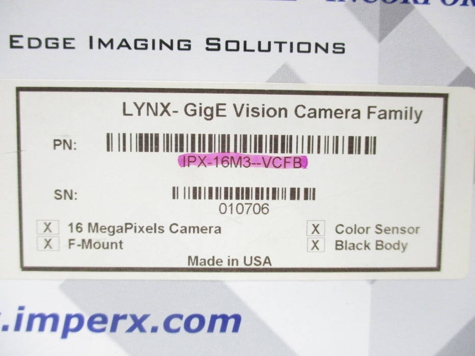 IMPERX IPX-16M3-VCFB NSMP