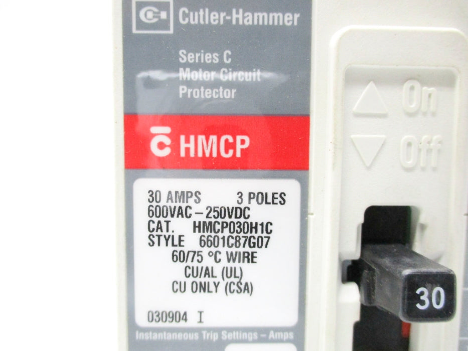 CUTLER HAMMER HMCP030H1C SER. C 30A 600VAC (AS PICTURED) NSNP