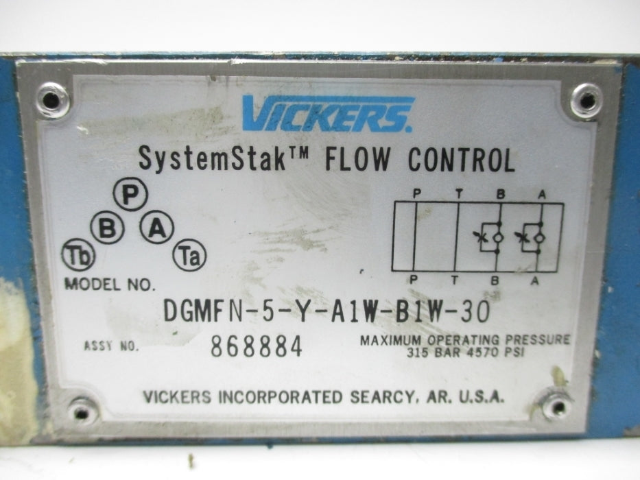 VICKERS DGMFN-5-Y-A1W-B1W-30 4570PSI UNMP