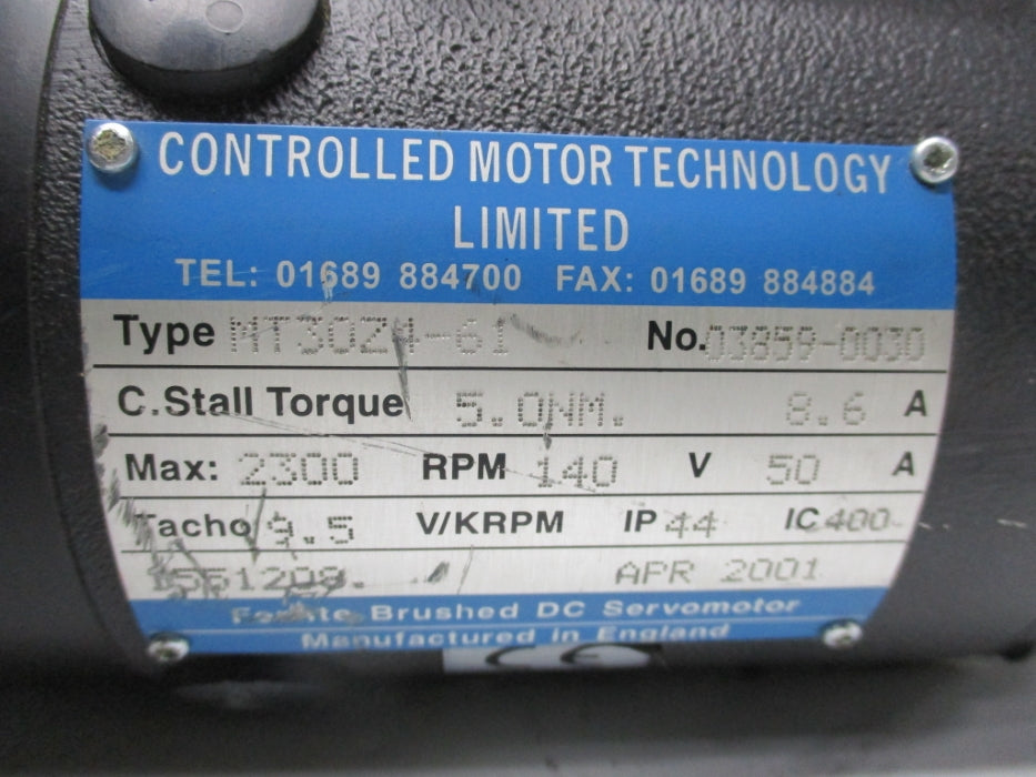 CONTROLLED MOTOR TECHNOLOGY MT30Z4-61 (AS PICTURED) UNMP