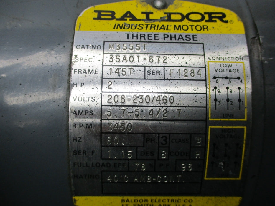 BALDOR M3555T (AS PICTURED) UNMP