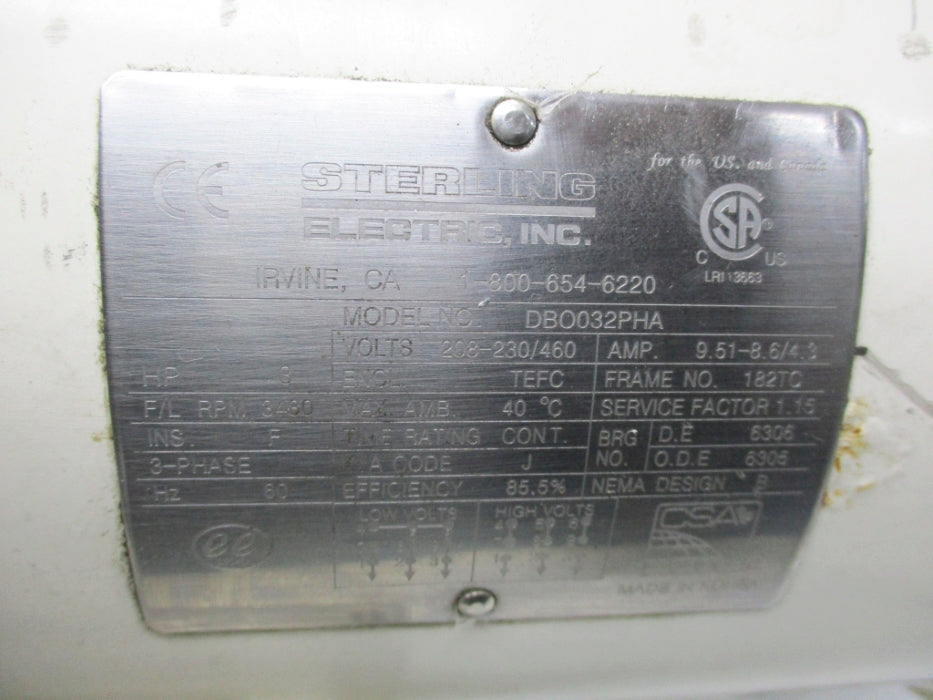 STERLING ELECTRIC DBO032PHA UNMP