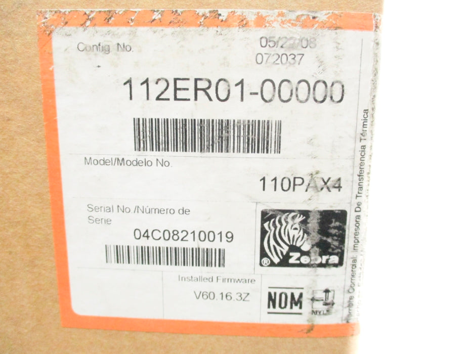 ZEBRA 112ER01-00000 (AS PICTURED) NSMP