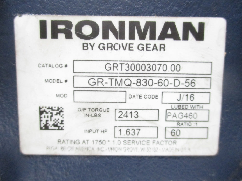GROVE GEAR GR-TMQ-830-60-D-56 NSNP