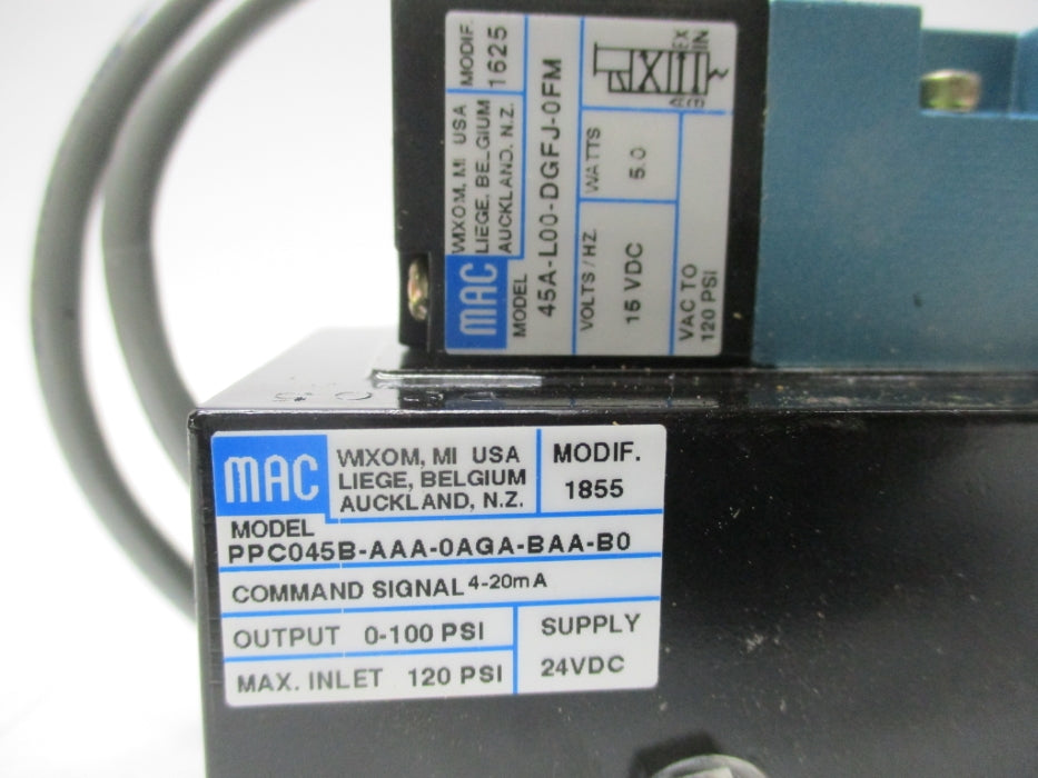 MAC PPC045B-AAA-0AGA-BAA-B0 0-100PSI 24VDC NSMP