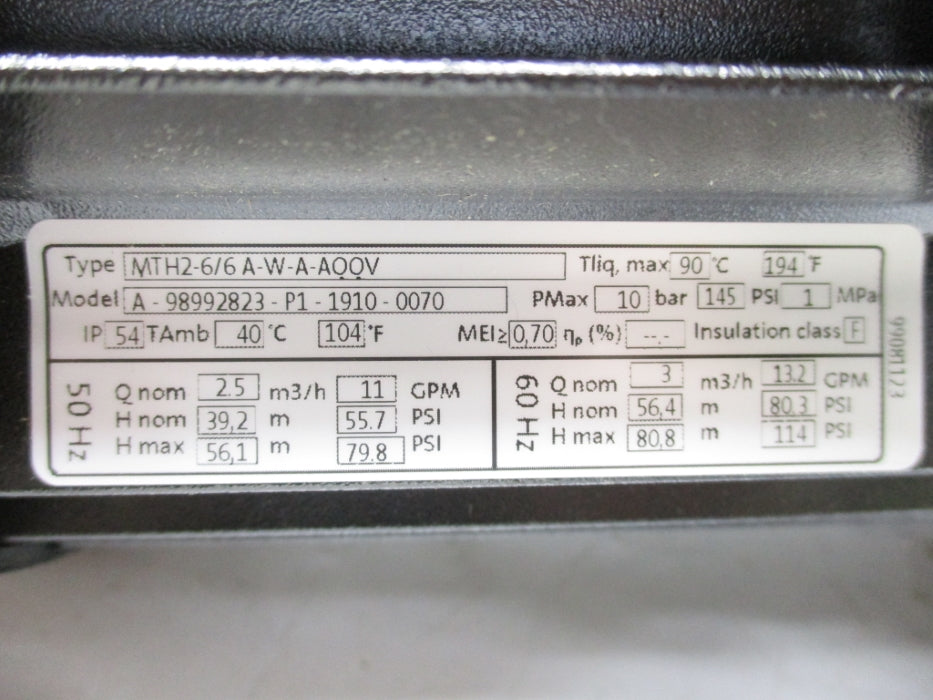 GRUNDFOS MTH2-6/6A-W-A-AQQV NSMP