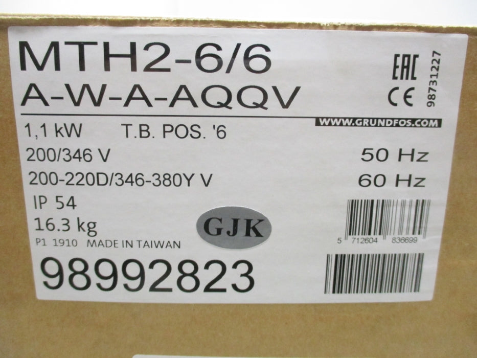 GRUNDFOS MTH2-6/6A-W-A-AQQV NSMP