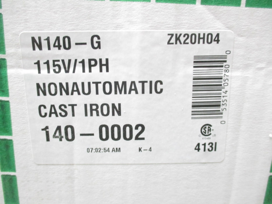 ZOELLER 140-0002 N140-G NSFS
