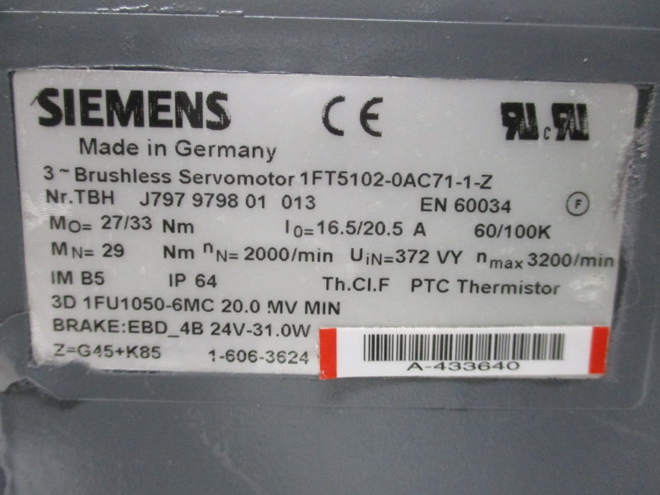 SIEMENS 1FT5102-0AC71-1-Z (AS PICTURED) REMAN