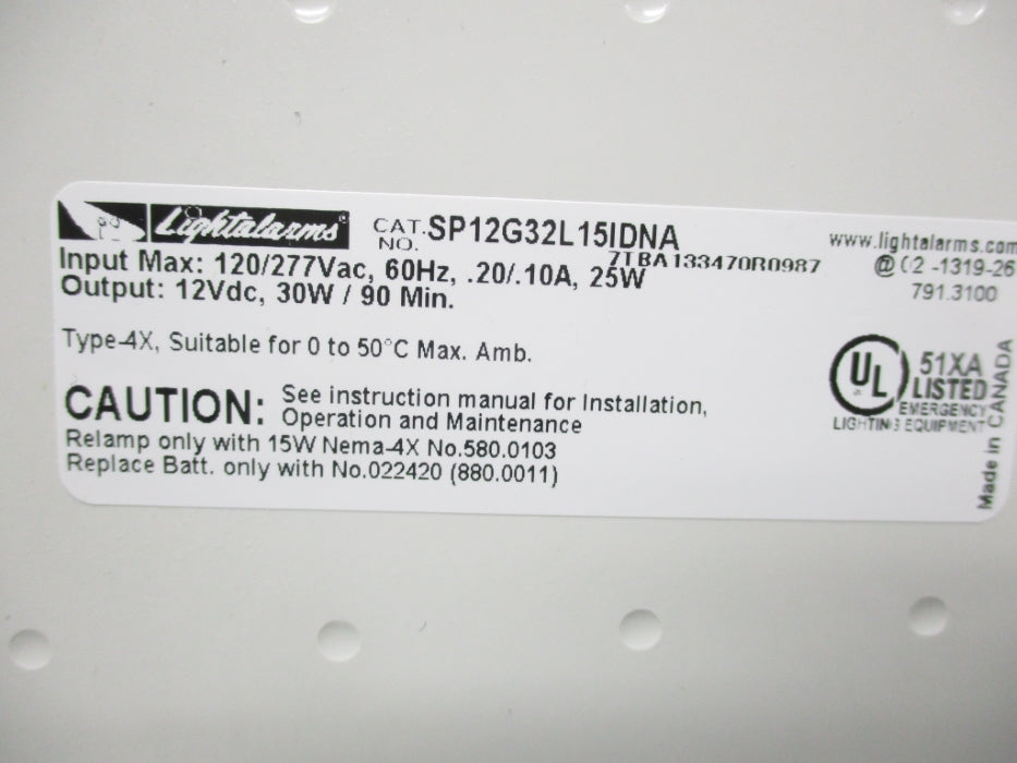 LIGHTALARMS SP12G32L15IDNA NSNP