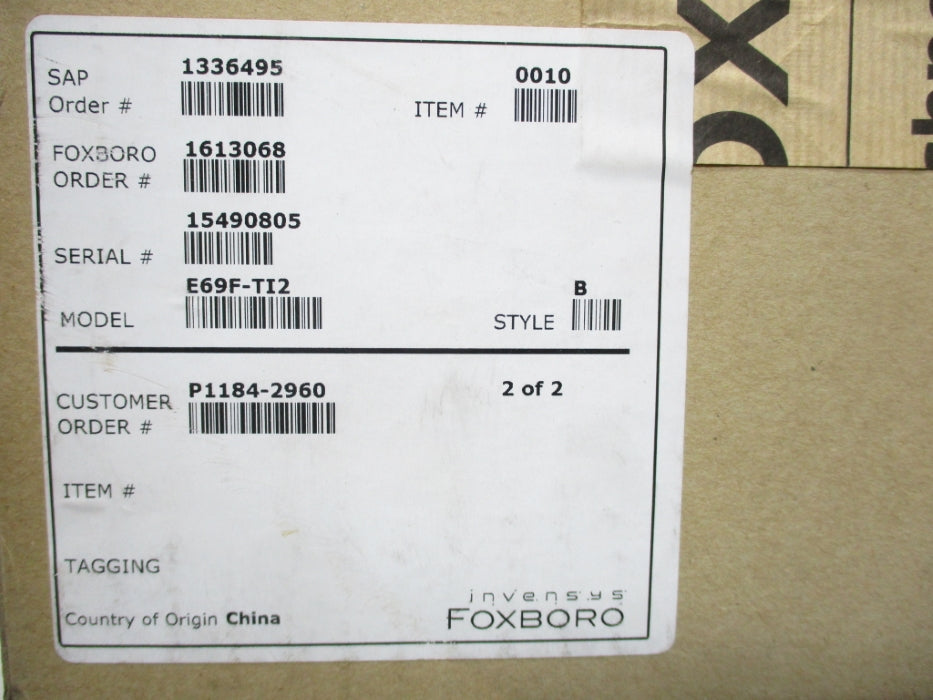 FOXBORO E69F-TI2 NSFS