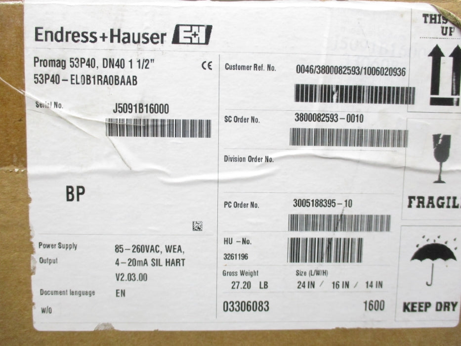 ENDRESS HAUSER 53P40-EL0B1RA0BAAB NSMP