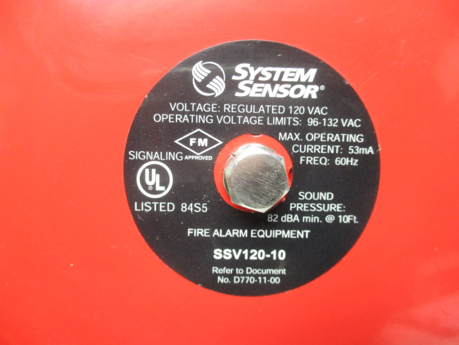SYSTEM SENSOR SSV120-10 NSNP