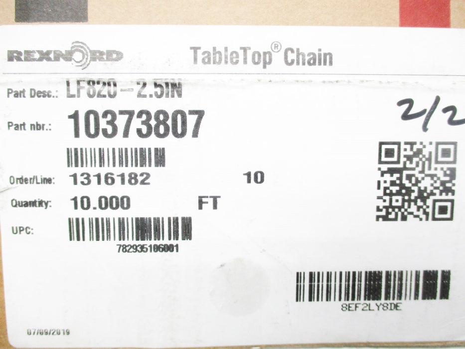 REXNORD LF820-2.5IN 10373807 10.00' NSMP
