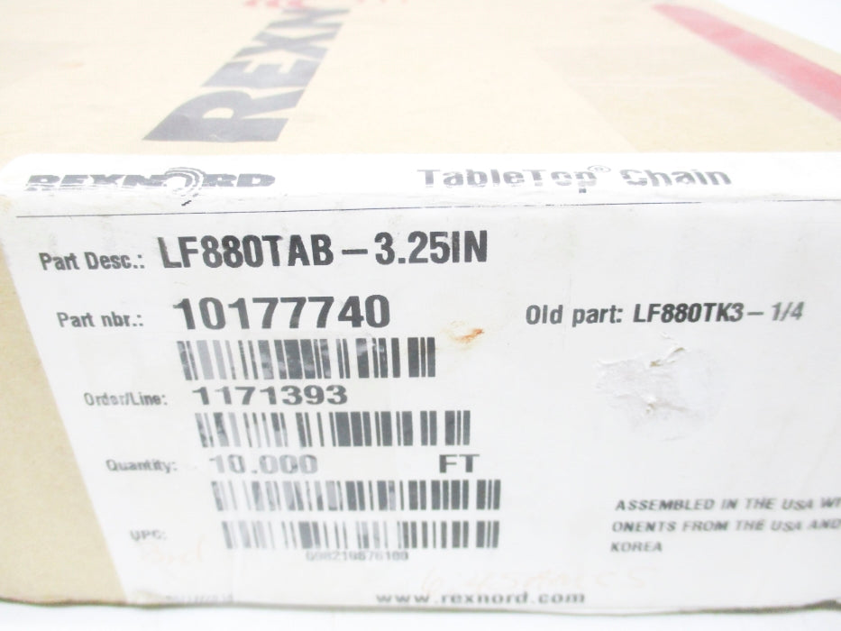 REXNORD LF880TAB-3.25IN 10177740 10FT NSMP