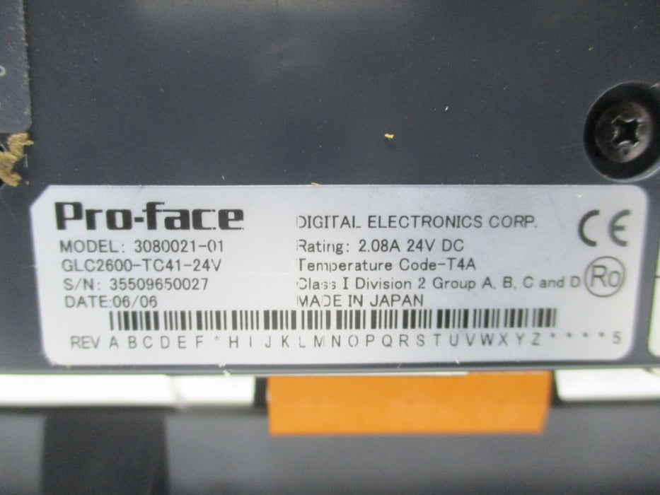 PRO-FACE GLC2600-TC41-24V 3080021-01 UNMP