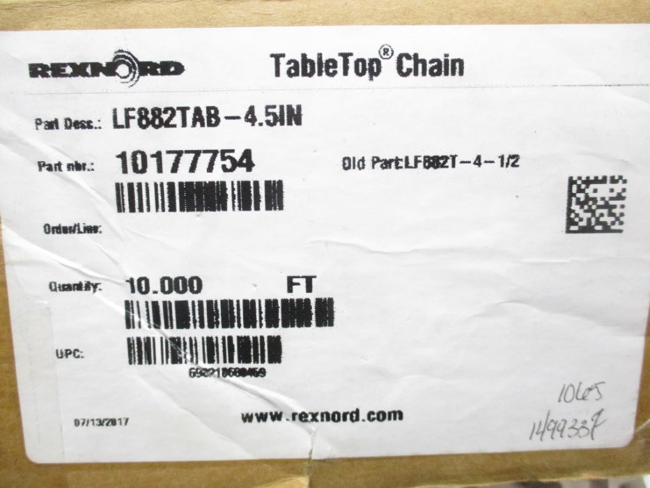 REXNORD LF882TAB-4.5IN 10177754 10' NSMP