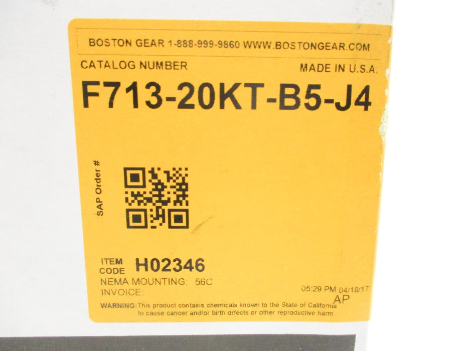 BOSTON GEAR F713-20KT-B5-J4 NSMP